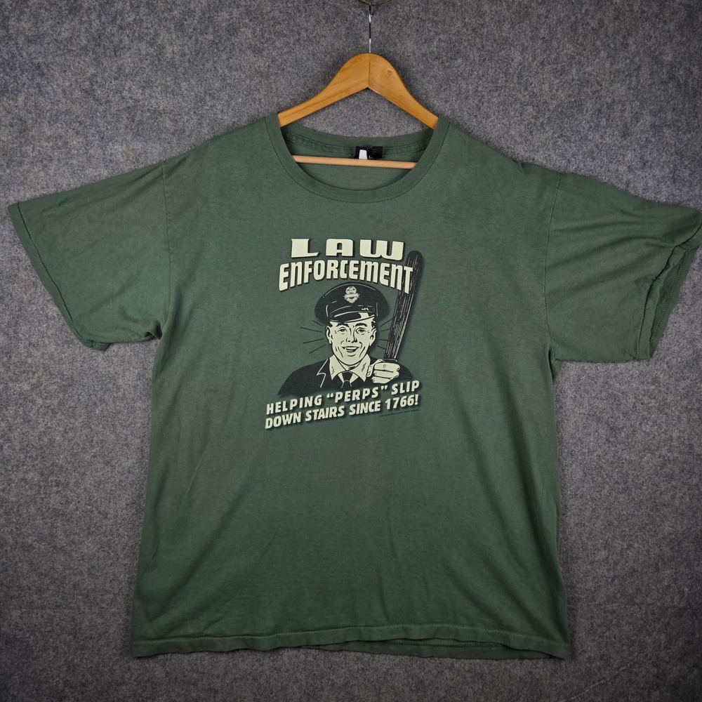 Vintage Changes Law Enforcement Shirt Mens XL Green Graphic Tee Police Humor 90s
